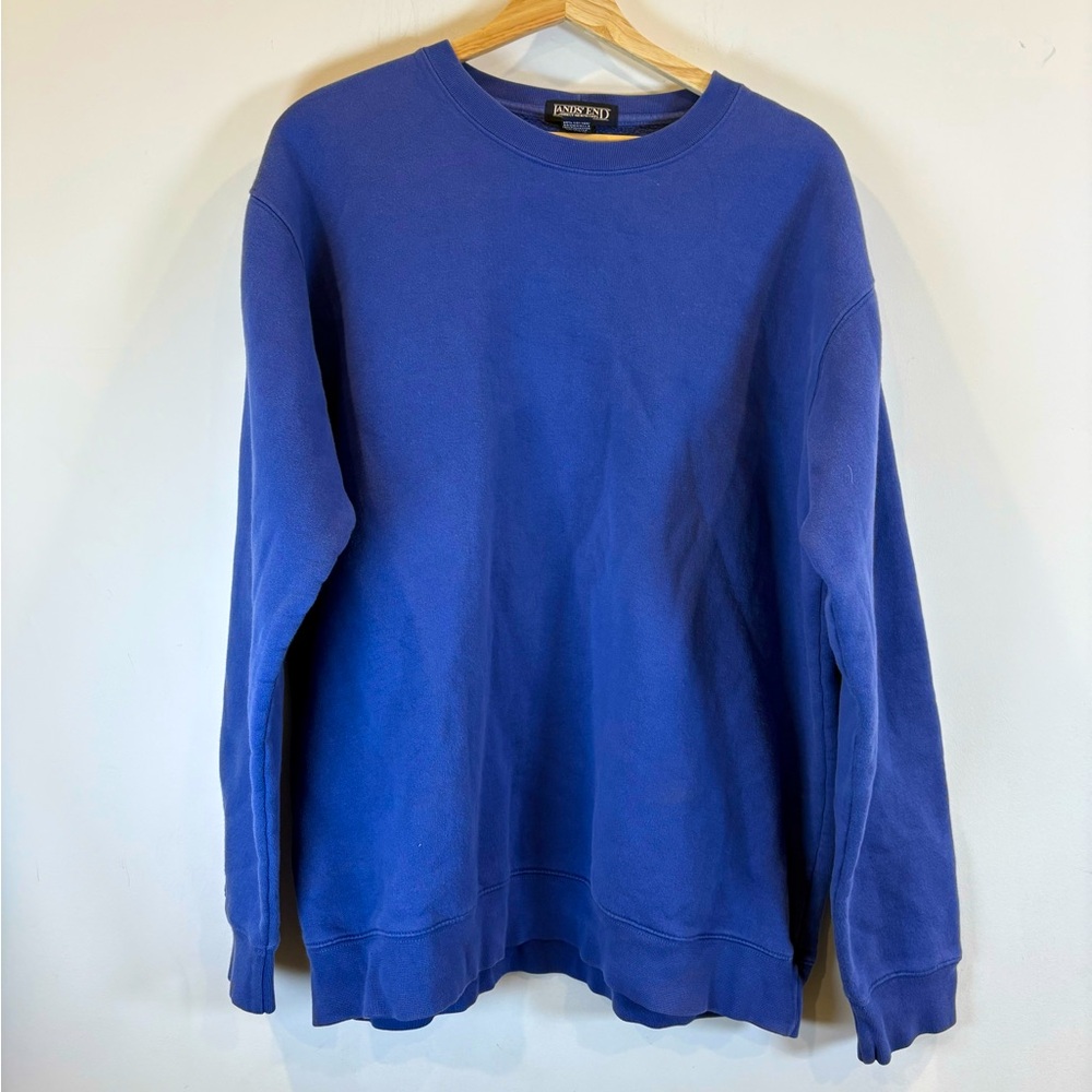 Lands' End Blue Classic Crew Neck Sweatshirt